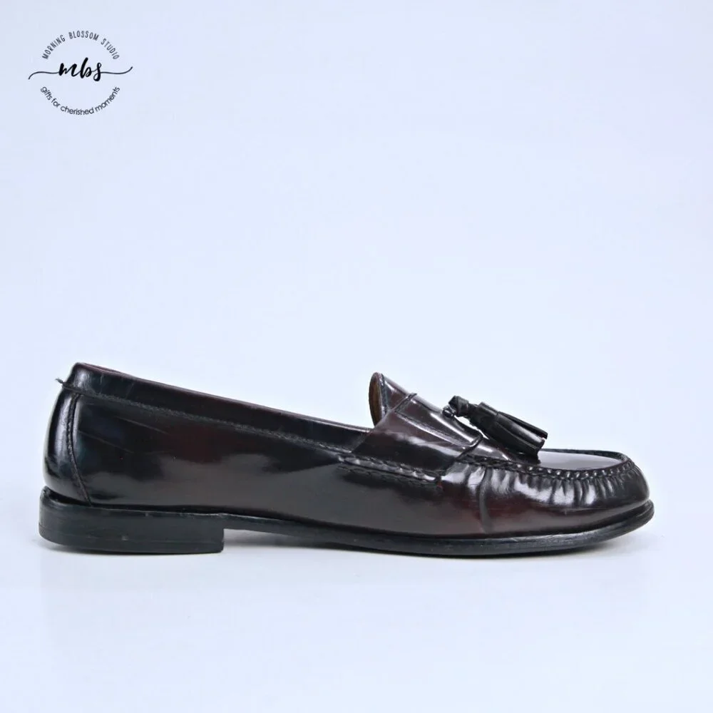 Cole Haan Pinch‎ Leather Tassel Loafer Burgundy Men 10